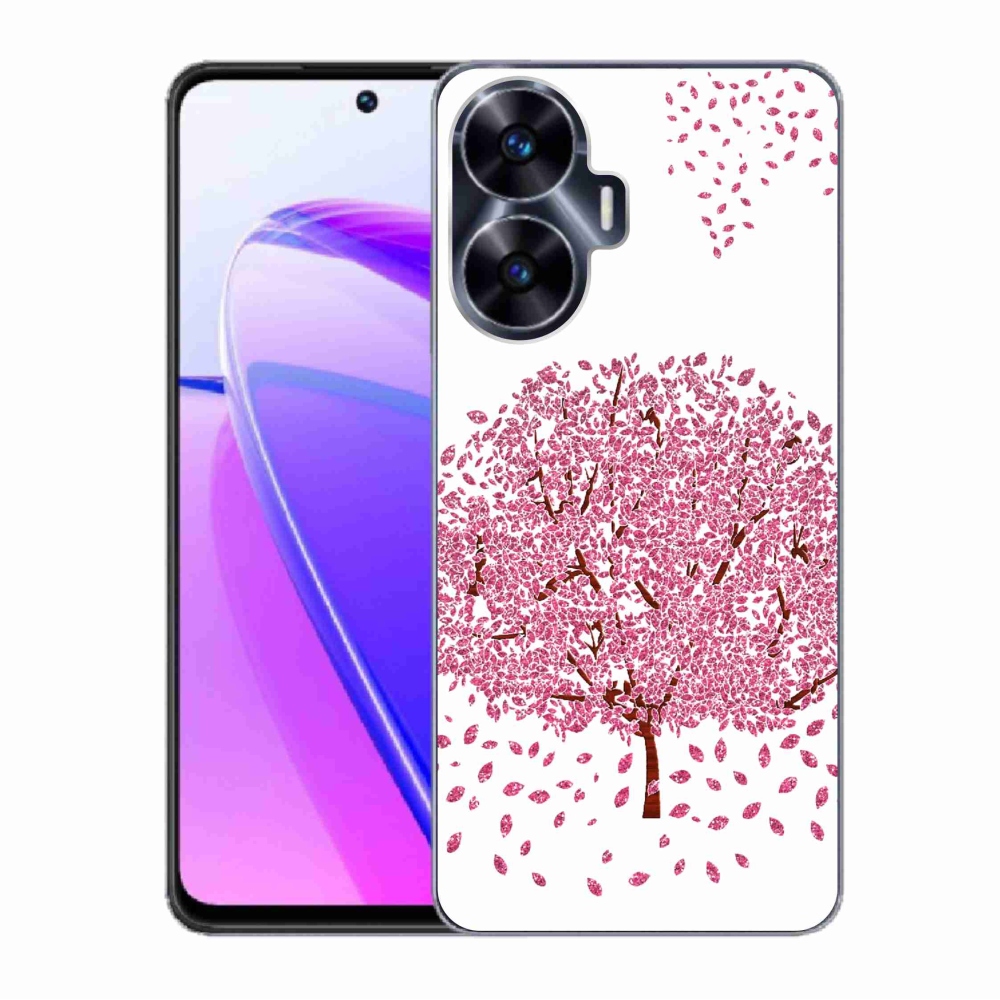 Gél borító mmCase a Realme C55 készülékhez - rajzfilmfa levelekkel