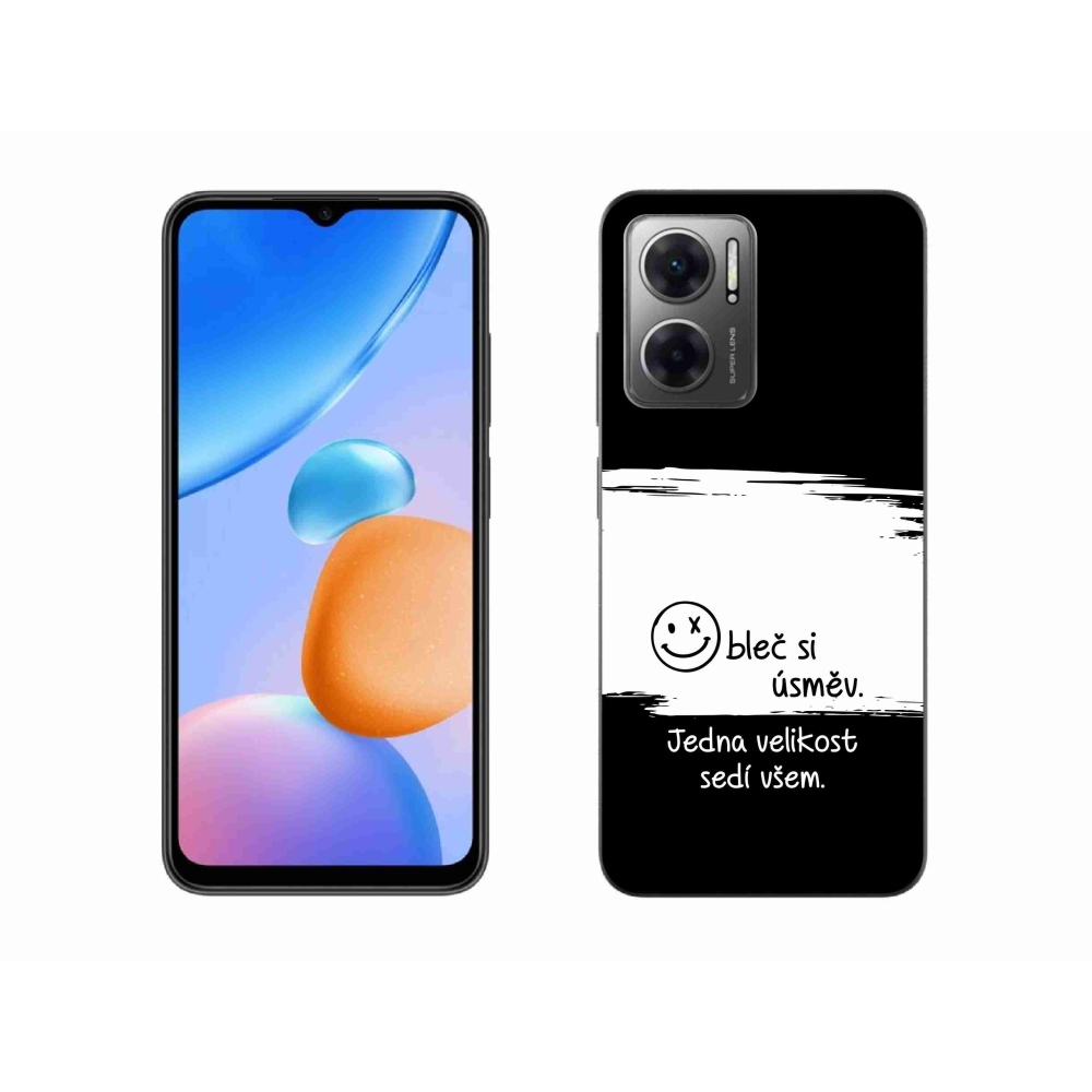 Gél borító mmCase a Xiaomi Redmi 10 5G-hez - vicces szöveg 8 fehér és fekete háttérrel