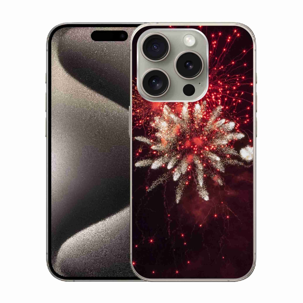 Gél borítás mmCase iPhone 15 Pro készülékhez - tűzijátékok