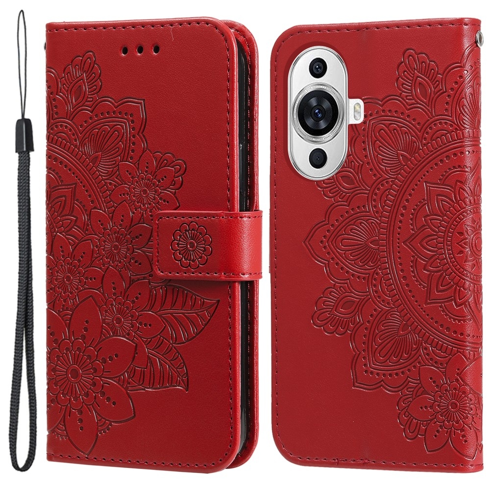 Mandala könyv tok Huawei Nova 11-hez - piros