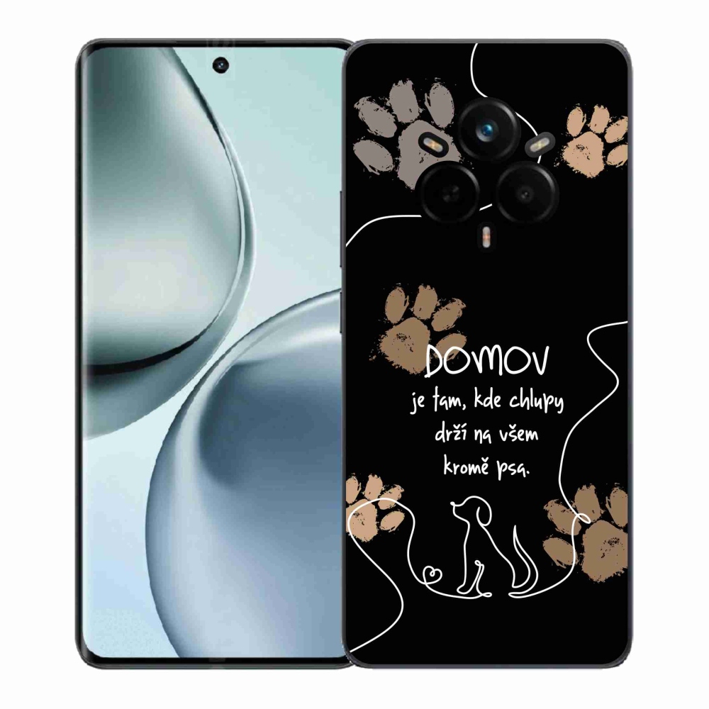 Gél borítás mmCase a Realme 14 Pro 5G készülékhez - kutya motívum fekete háttérrel