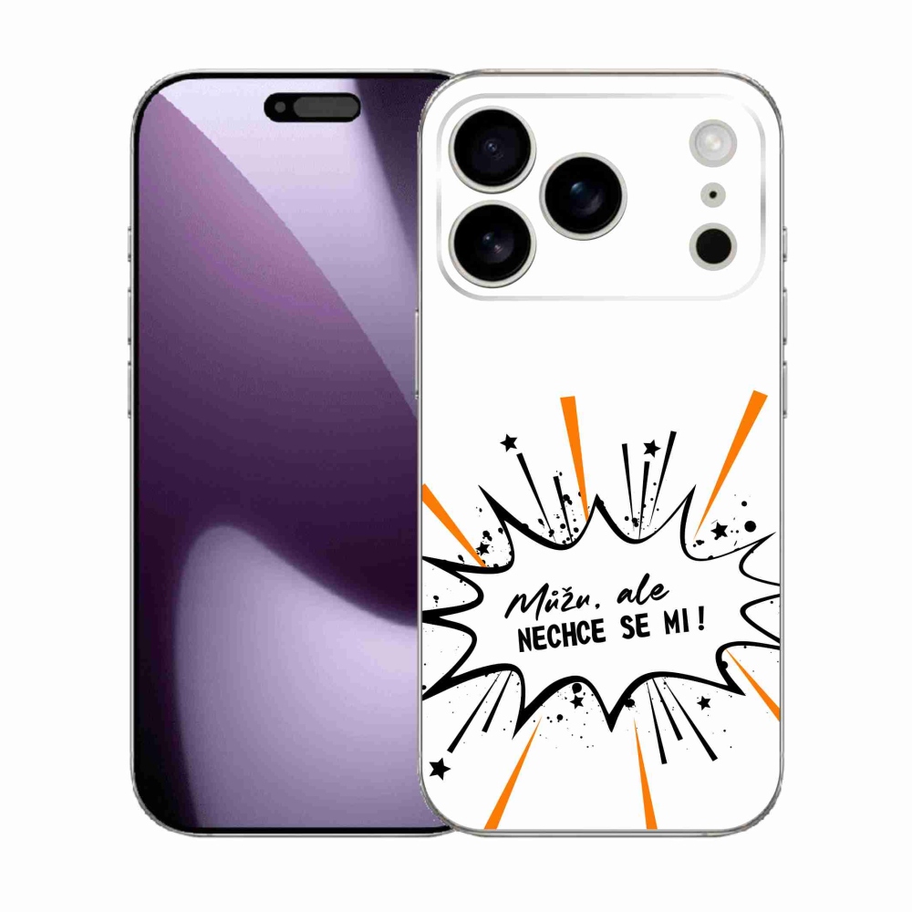 Gél borítás mmCase iPhone 17 Pro készülékhez - vicces szöveg 11 fehér háttér