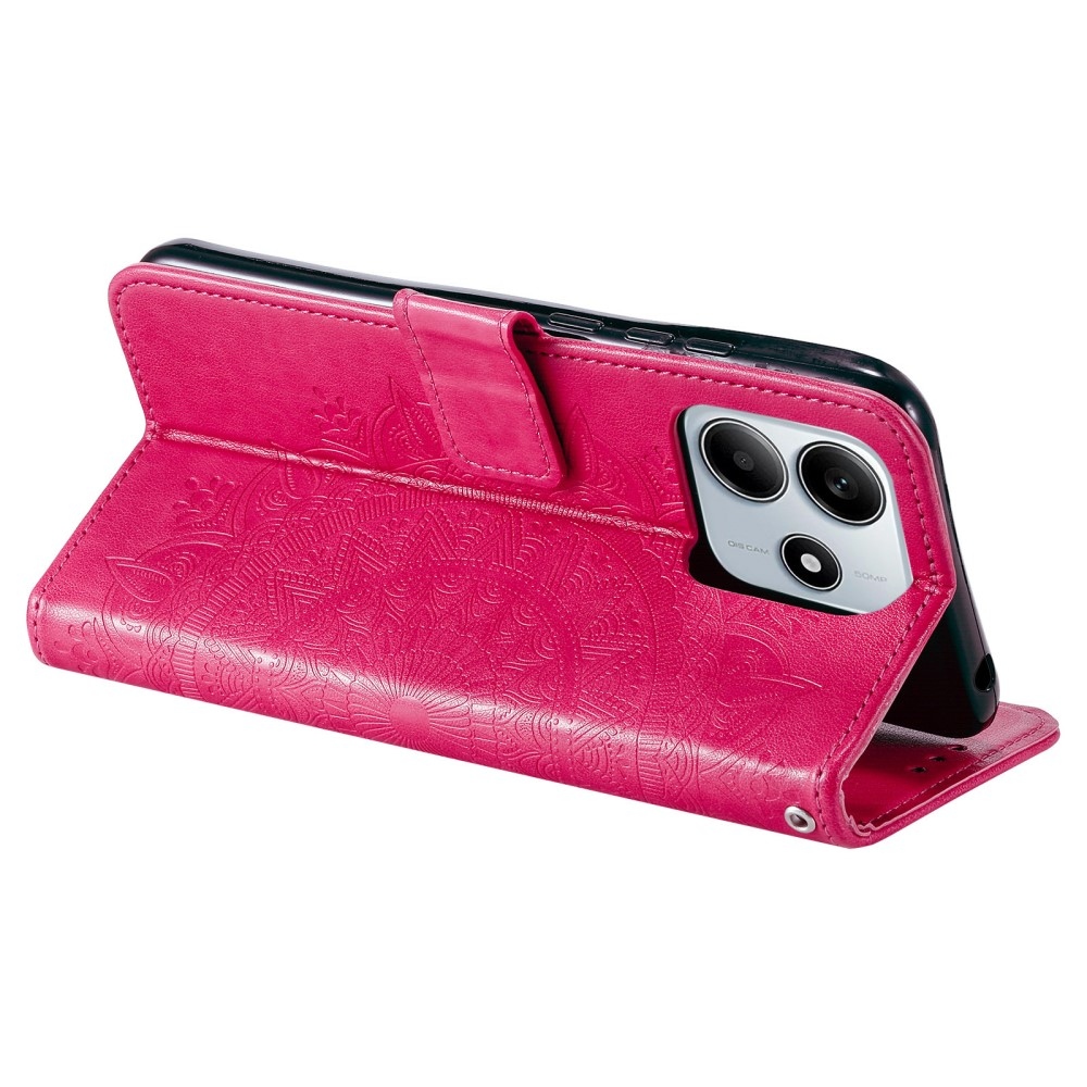 Mandala könyv tok a Xiaomi Redmi Note 14-hez - rózsaszínű