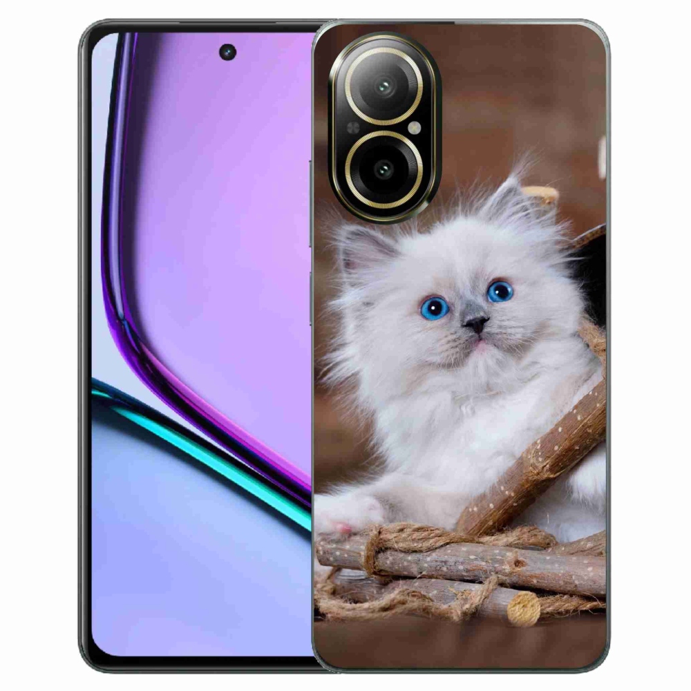 Gél borítás mmCase a Realme C67 készülékhez - fehér cica