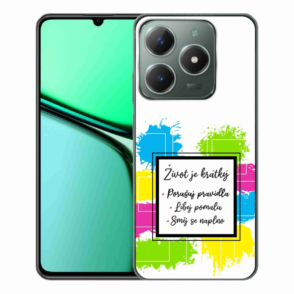 Gélborítás mmCase a Realme C61 készülékre - idézet 5 fehér háttér