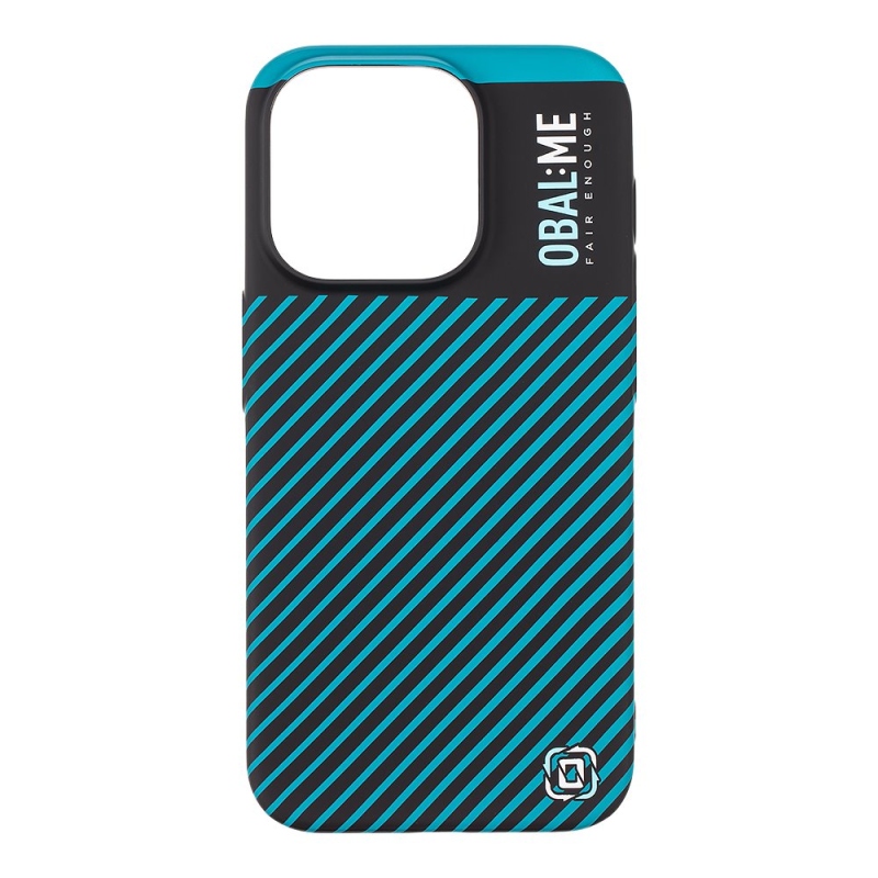 Borító:ME Flossy Stripes borító Apple iPhone 15 Pro készülékhez Fekete/Teal