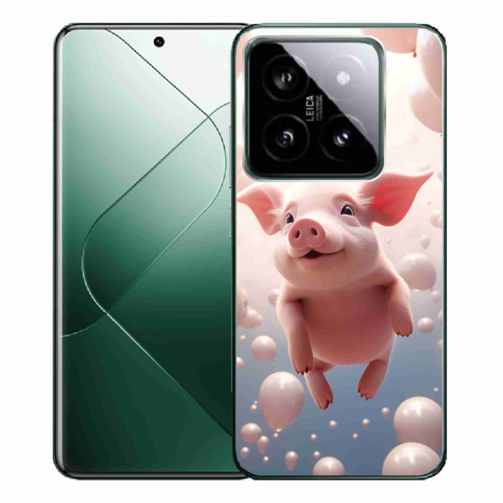 Gél borítás mmCase a Xiaomi 14 Pro-hoz - malac lufikkal