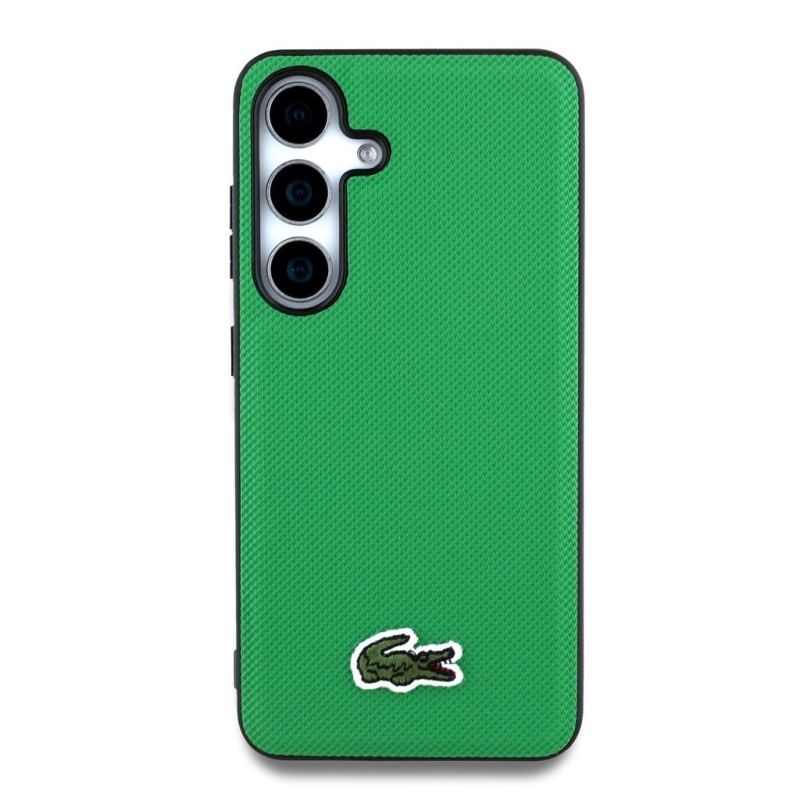 Lacoste Iconic Petit Pique Woven Logo MagSafe hátlap a Samsung Galaxy S25 készülékhez Zöld