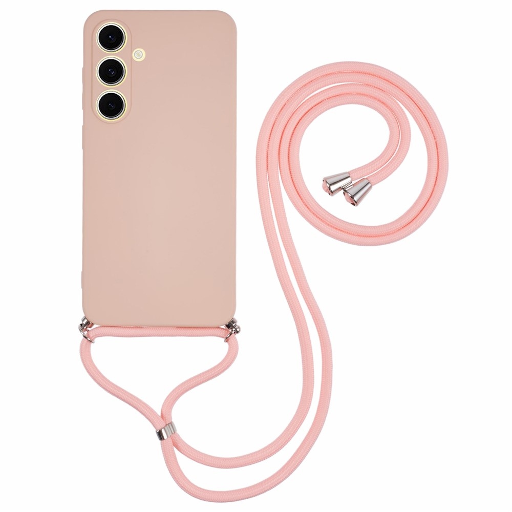 Bélelt zselés tok húzózsinórral Samsung Galaxy S25 FE készülékhez - rózsaszín