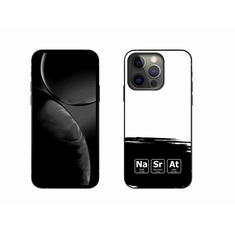 Gél borítás mmCase iPhone 13 Pro 6.1 készülékhez - kémiai elemek fekete és fehér háttérrel