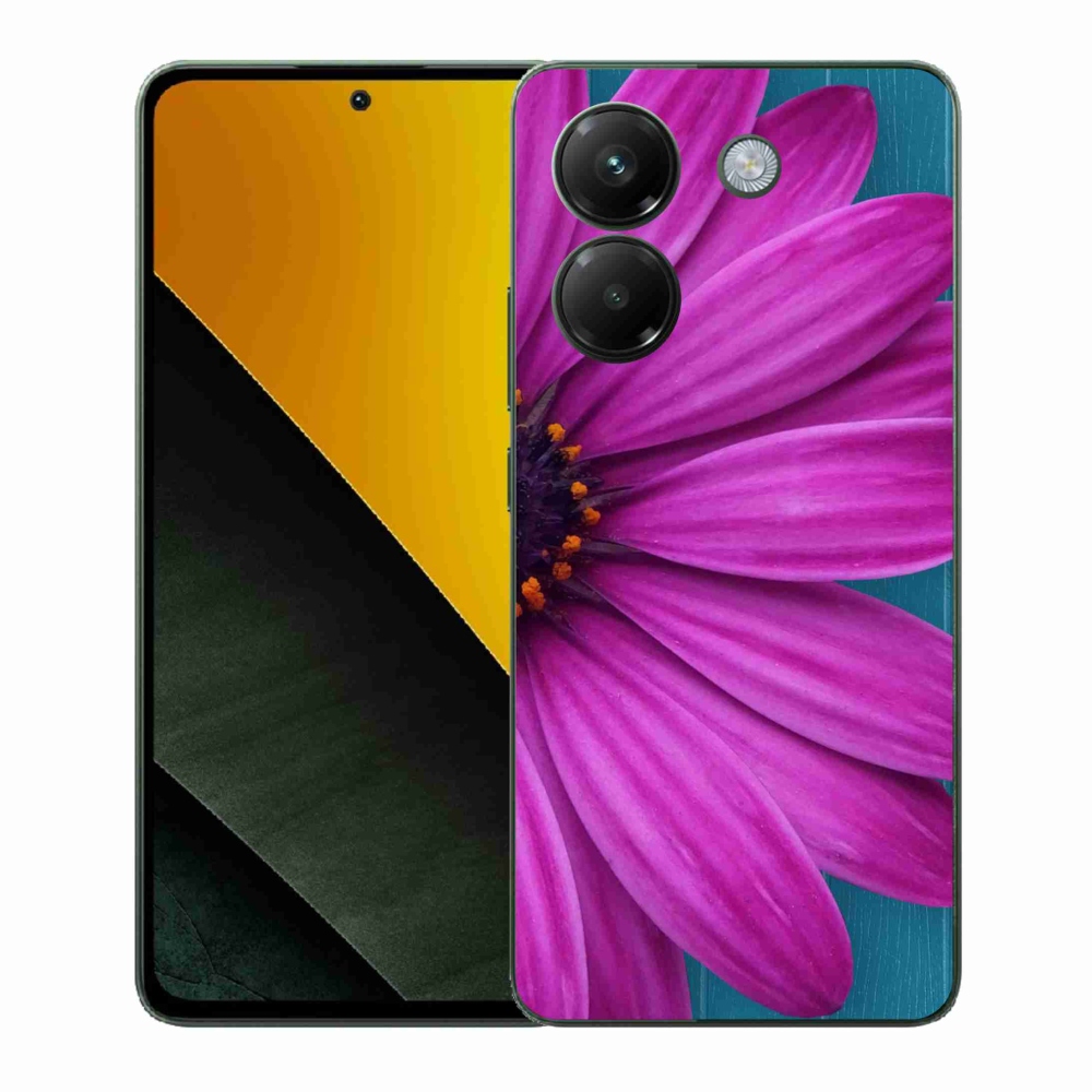 Zselés borítás mmCase a Xiaomi Poco M7 Pro 5G-hez - lila margaréta