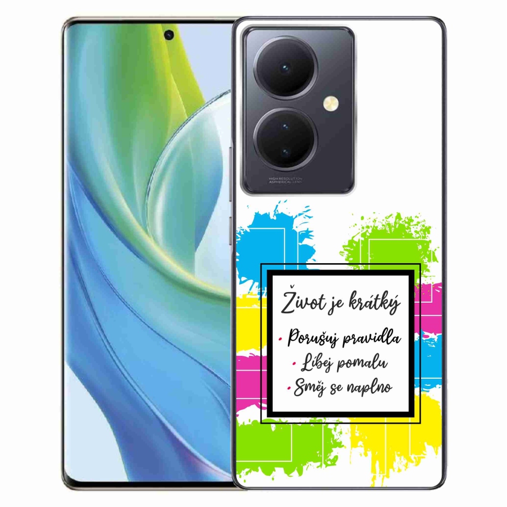 Gél borítás mmCase a Vivo V29 Lite 5G-n - Idézet 5 fehér háttér