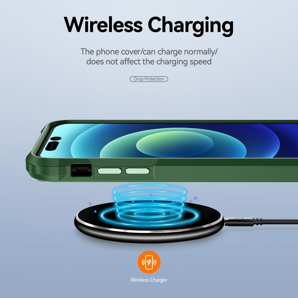 Gél tok fix hátlappal iPhone 15 Pro Max készülékhez - zöld