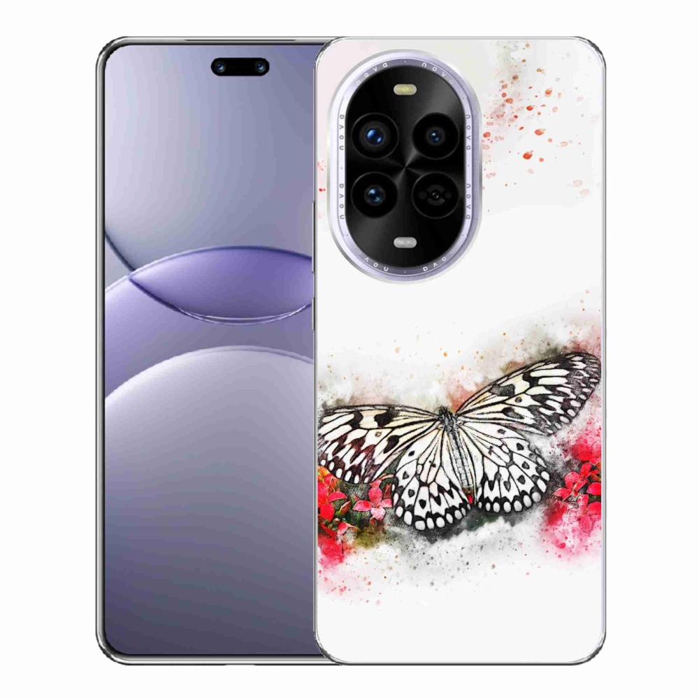 Gél borítás mmCase a Huawei Nova 13 Pro 5G-n - fekete és fehér pillangó