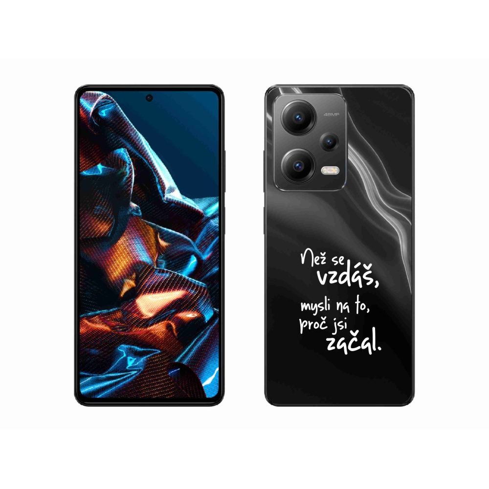 Gél borítás mmCase a Xiaomi Redmi Note 12 Pro 5G - idézet 2 fekete háttérrel