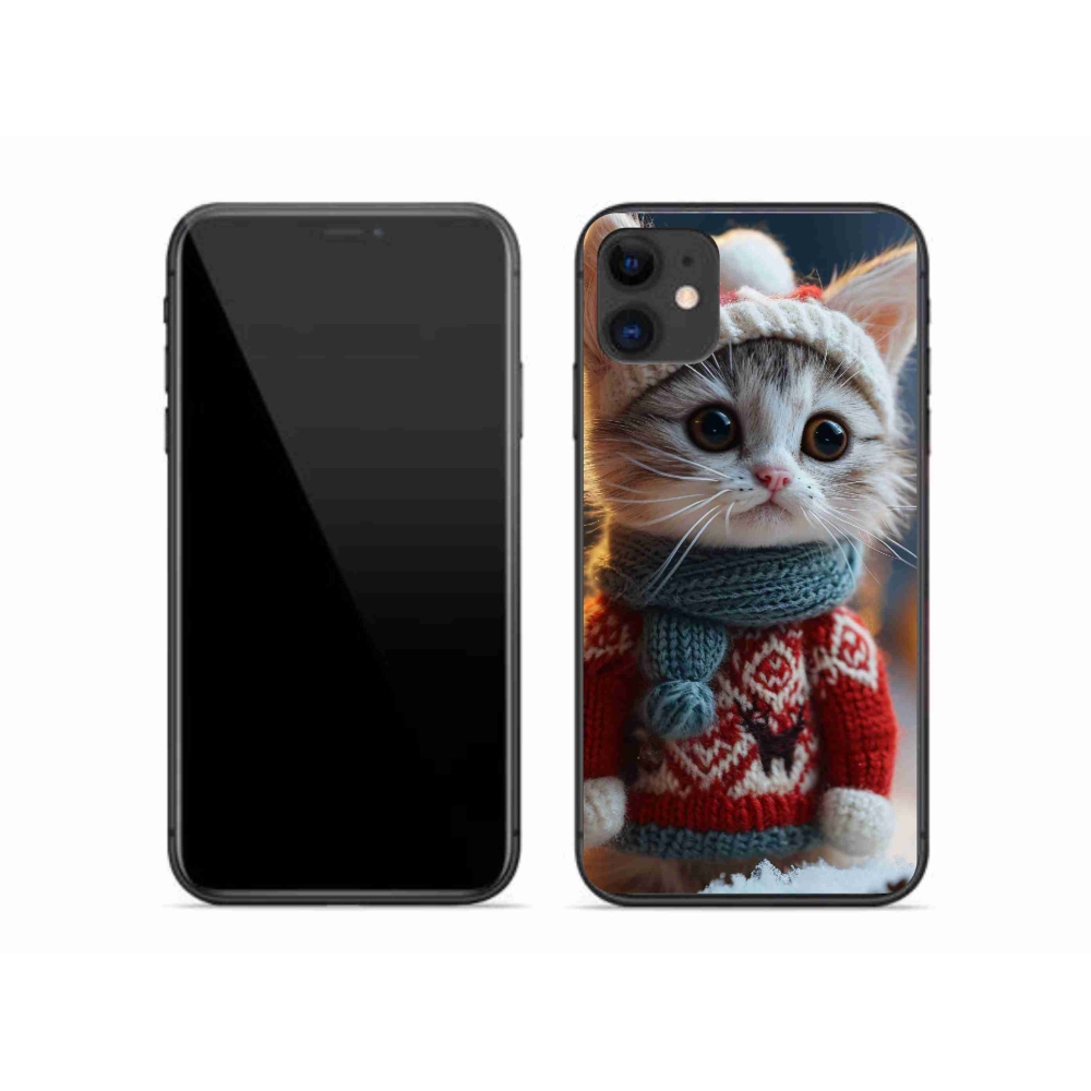 Gél borítás mmCase iPhone 11 készülékhez - cica pulóverben