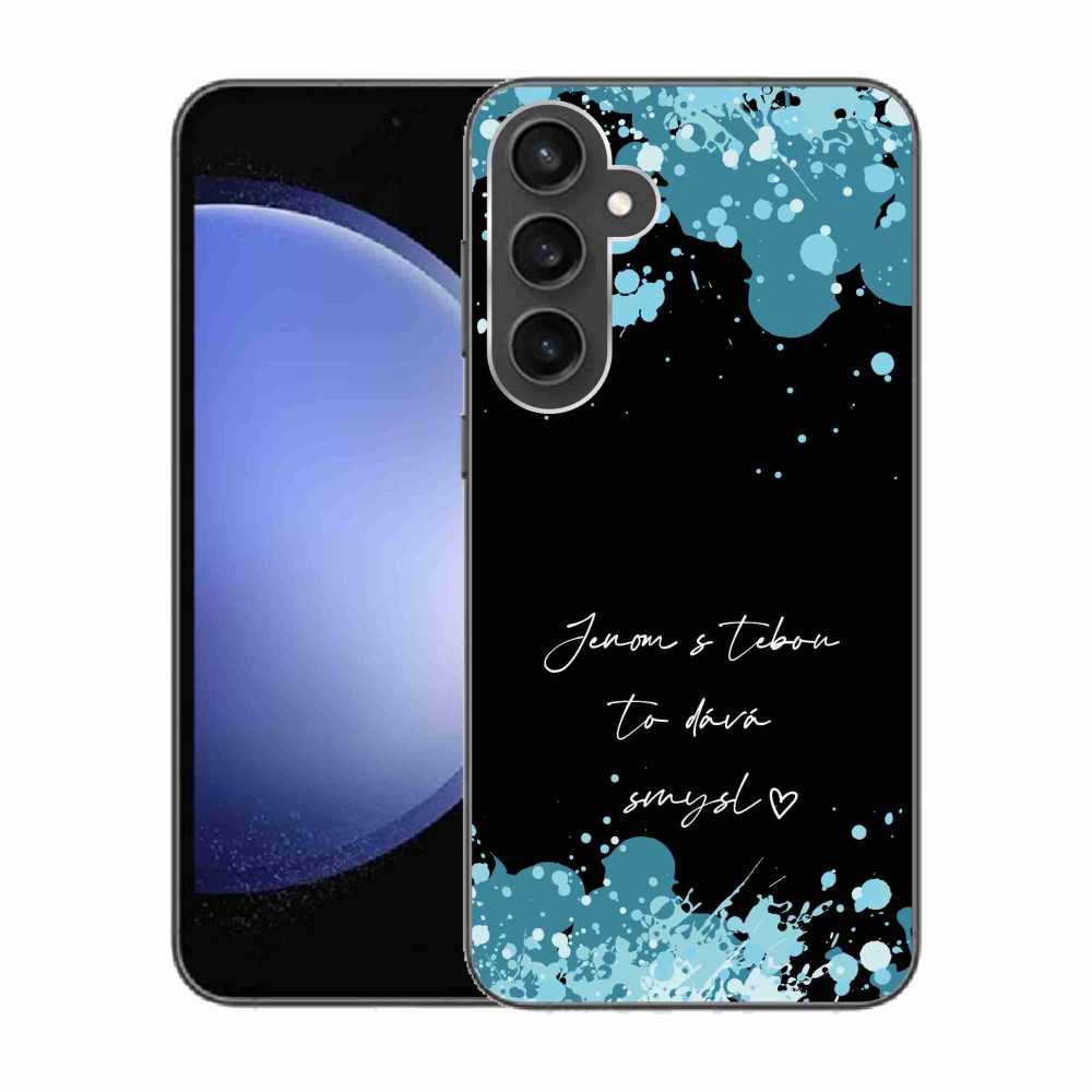 Gél borítás mmCase Samsung Galaxy S23 FE - szerelmes szöveg fekete háttérrel