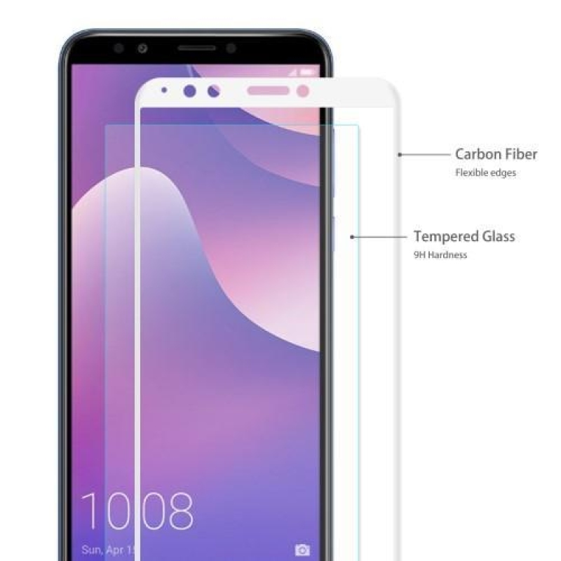 H2P teljes képernyős 3D edzett üveg Huawei Y7 Prime (2018) és Honor 7C készülékhez - fehér színben