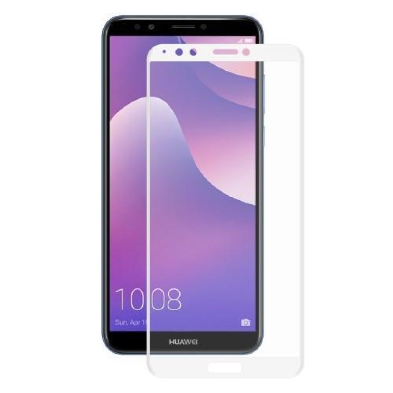 H2P teljes képernyős 3D edzett üveg Huawei Y7 Prime (2018) és Honor 7C készülékhez - fehér színben