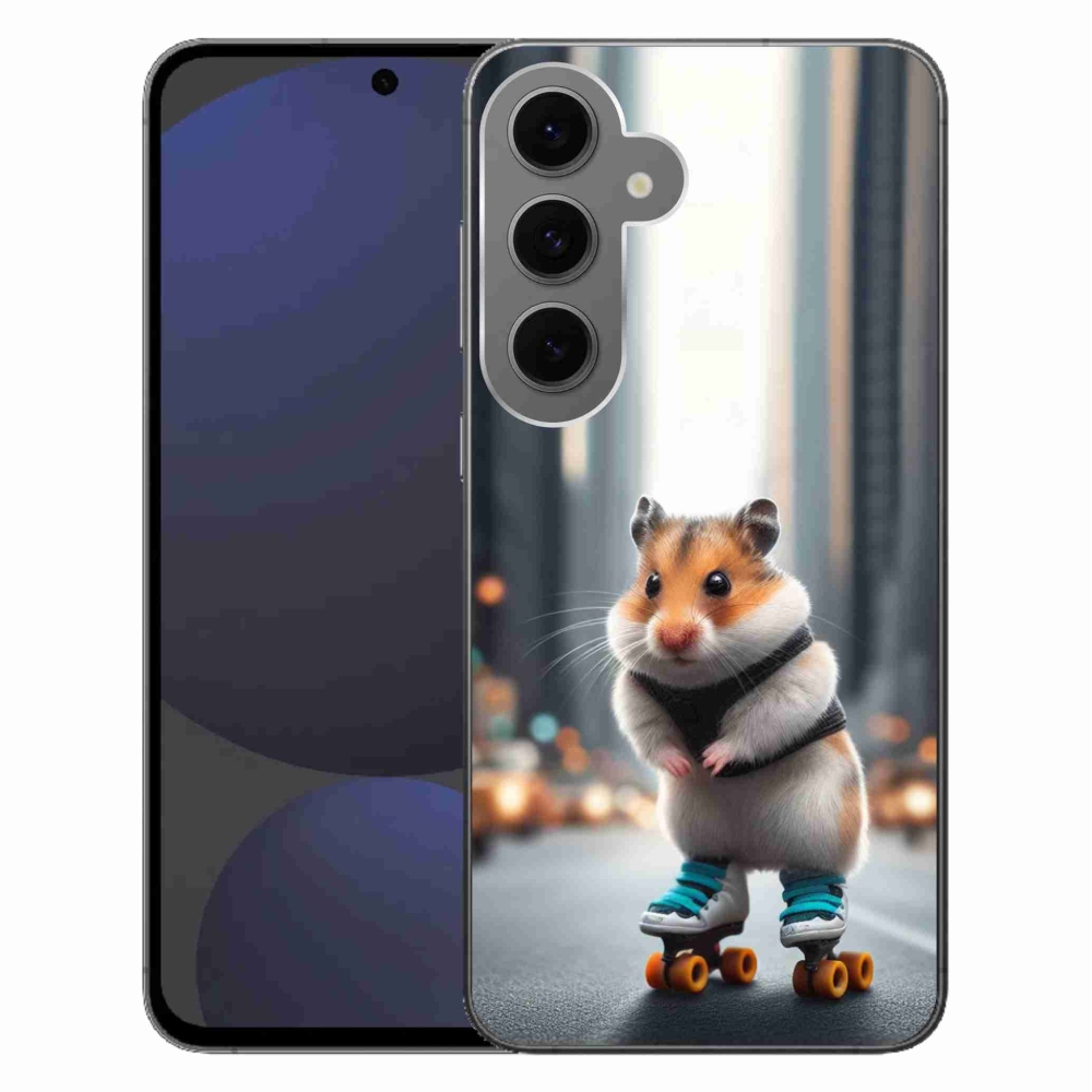 Zselés borítás mmCase Samsung Galaxy S24 FE készülékhez - hörcsög a korcsolyán