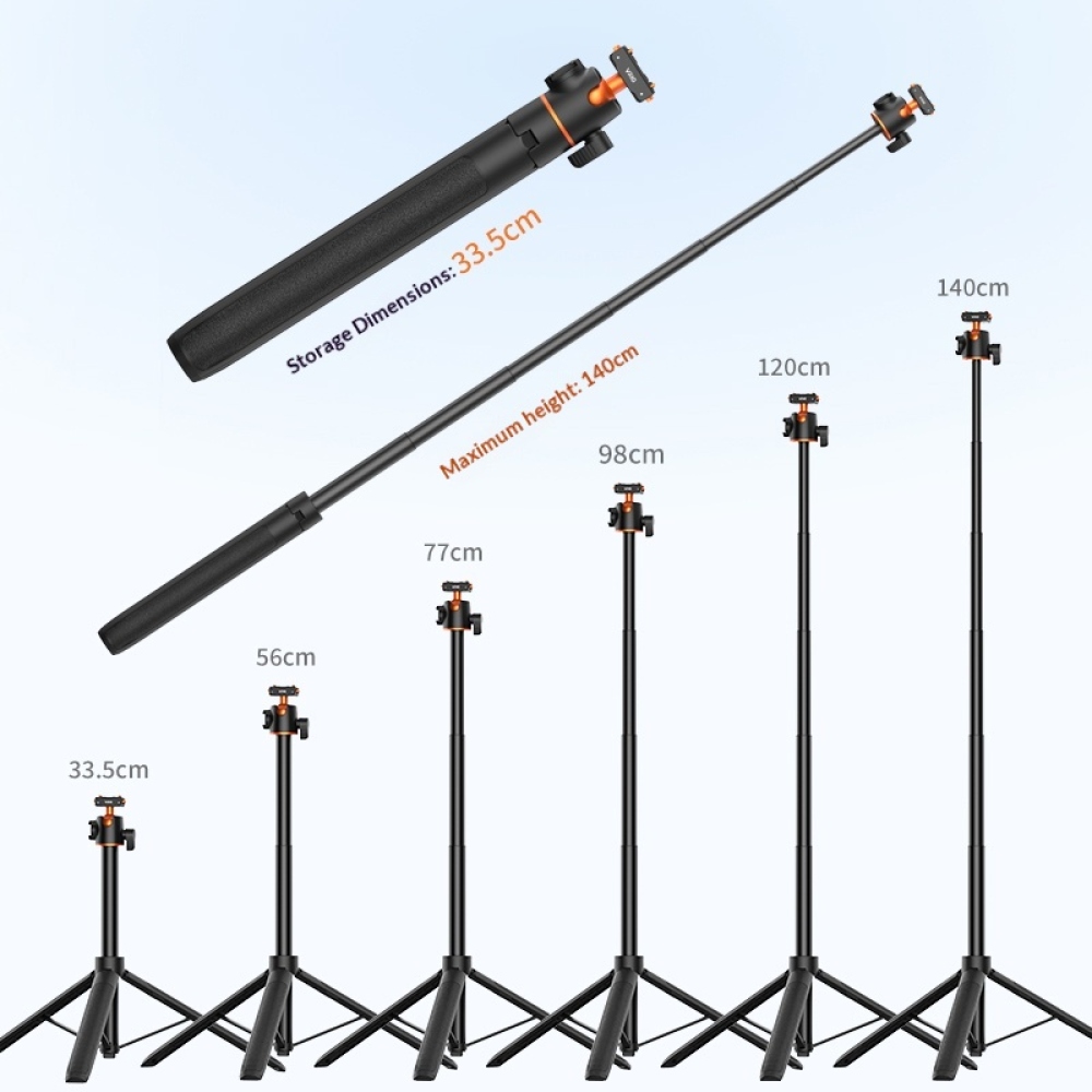 VRIG teleszkópos szelfibot 140 cm-es állvánnyal Insta360 X5-höz és Ace Pro 2-höz