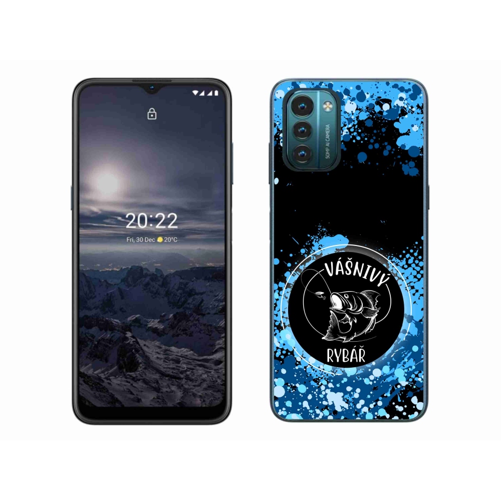 Zselés borítás mmCase a Nokia G11/G21 készülékhez - szenvedélyes halász fekete háttérrel