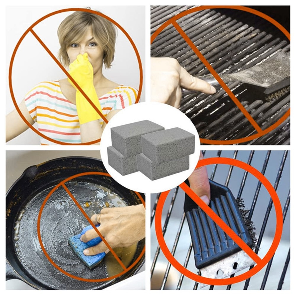 BBQ tisztítóblokk grillrácshoz, az odaégett szennyeződések eltávolításához 10 × 7 × 4 cm