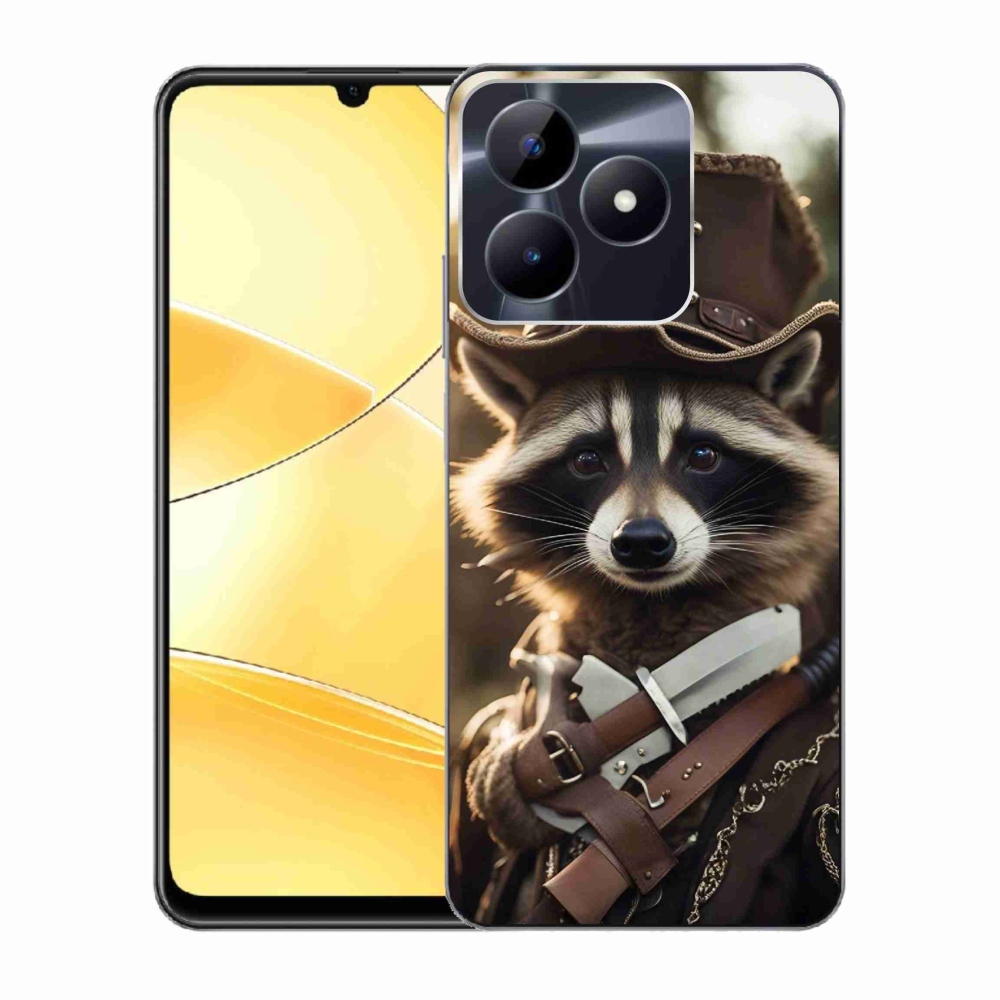 Zselés borító mmCase a Realme C51/C53 készülékhez - mosómedve egyenruhában