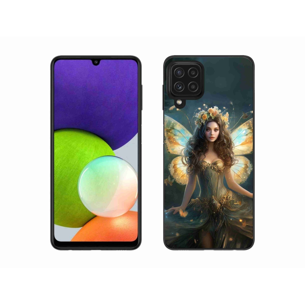 Gél borítás mmCase Samsung Galaxy A22 4G - pillangó nőhöz