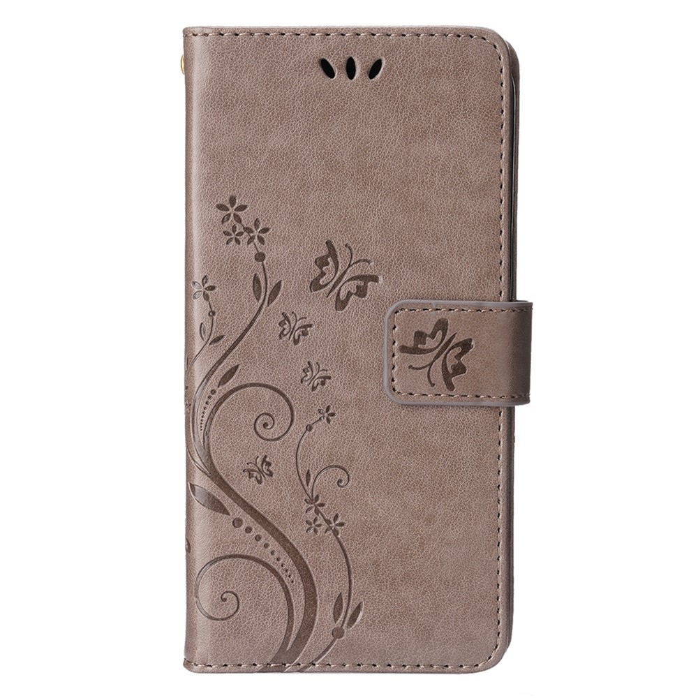 Virágok könyvtáska iPhone 15 Pro készülékhez - szürke