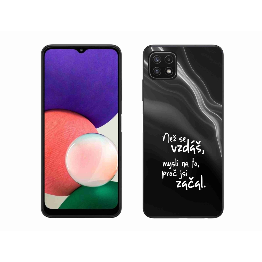 Gél borítás mmCase Samsung Galaxy A22 5G - idézet 2 fekete háttér