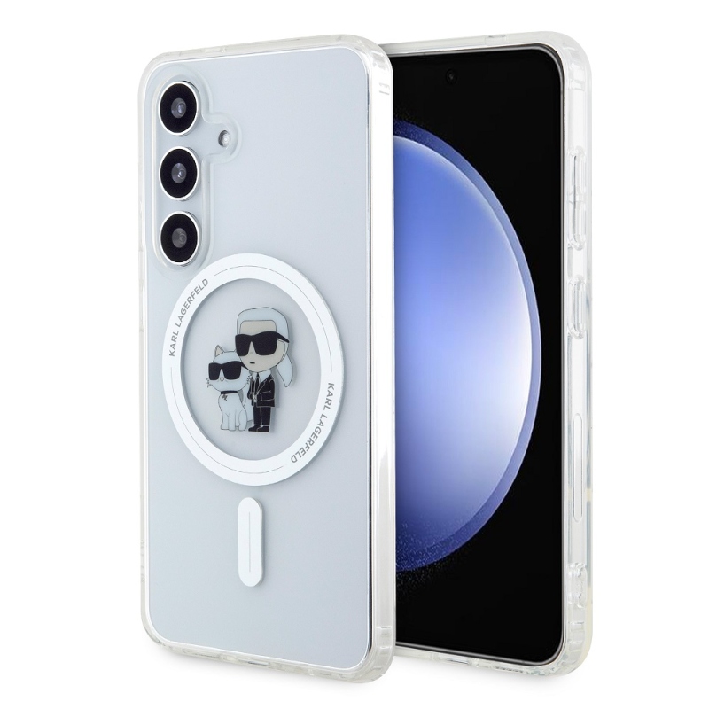 Karl Lagerfeld IML Glitter Karl és Choupette MagSafe MagSafe hátlap Samsung Galaxy S24 átlátszóhoz