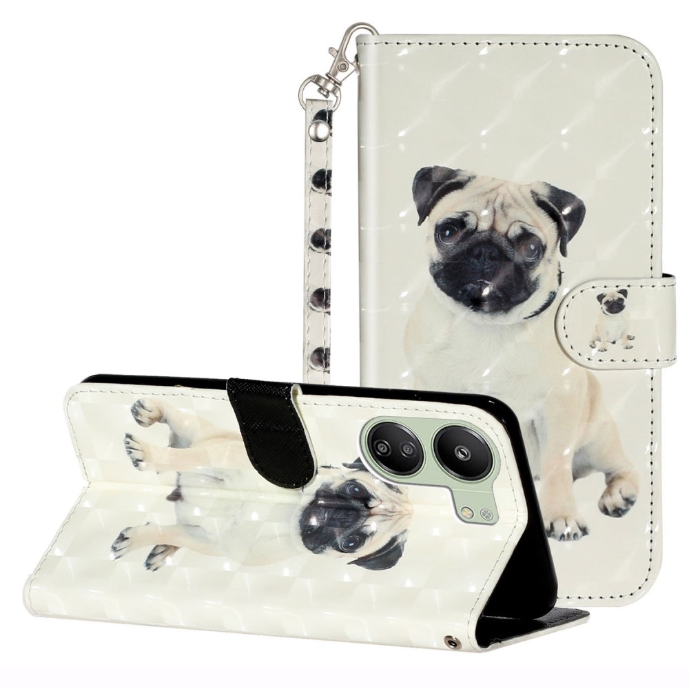 Dekorációs könyvtáska Xiaomi Poco C65/Redmi 13C - kutyához