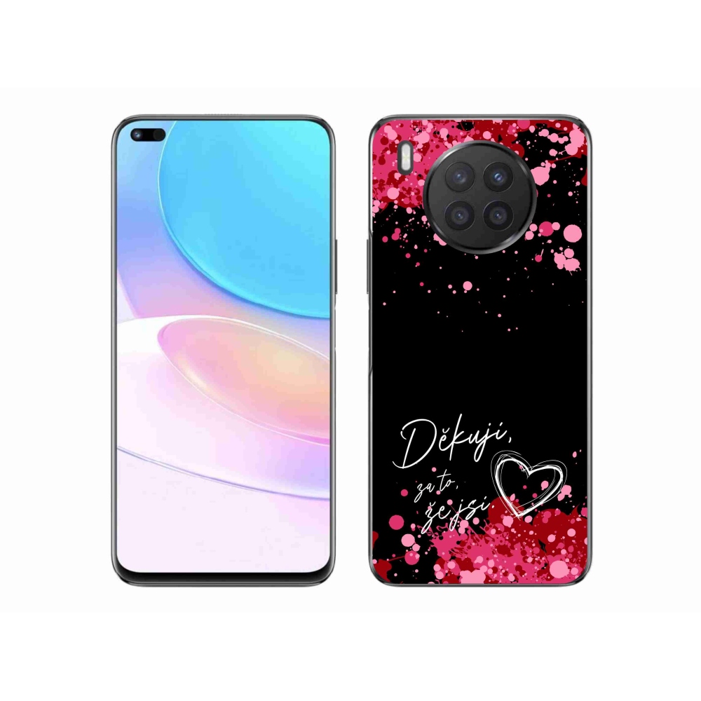 Gél borító mmCase a Huawei Nova 8i - text in love 2 fekete háttérrel
