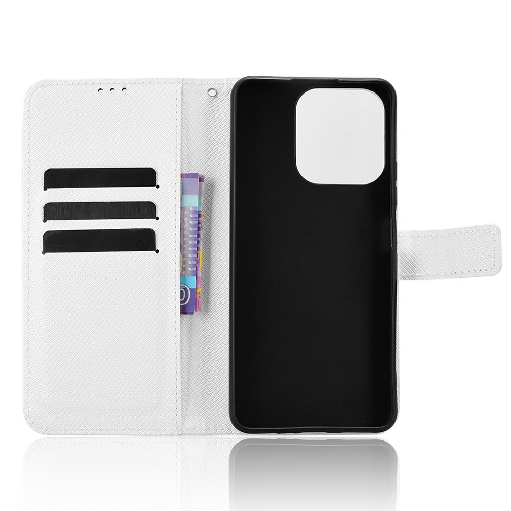 Gyémánt könyvtáska Realme Note 70T-hez - fehér