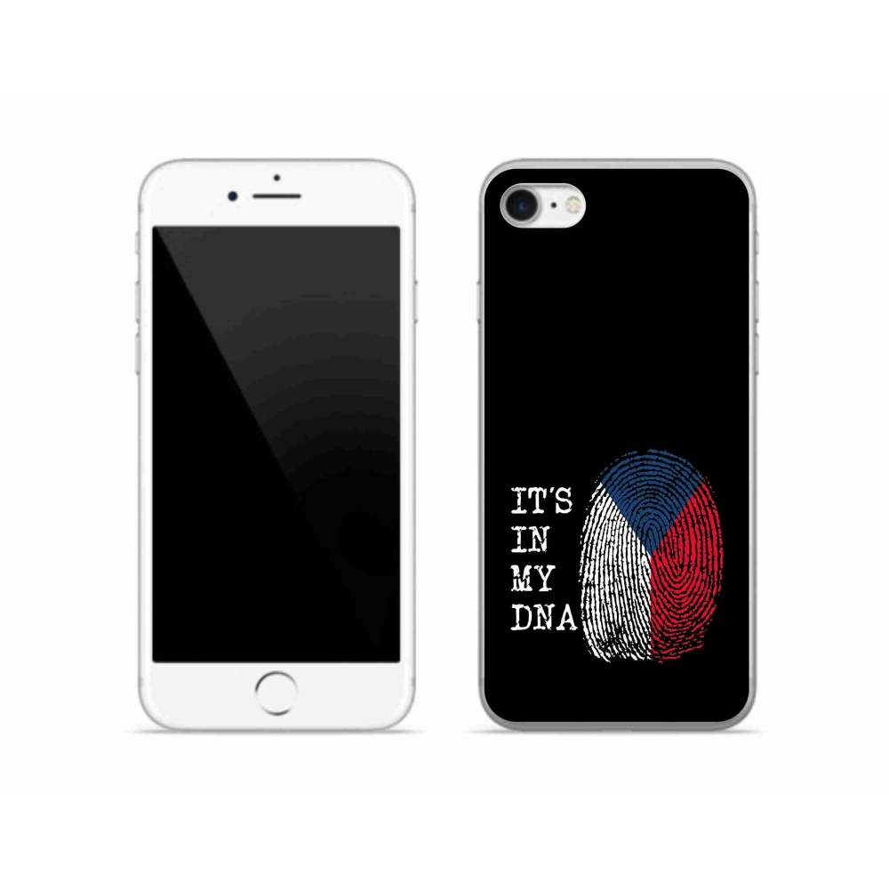 Zselés borítás mmCase iPhone SE (2022) - zászlós ujjlenyomat fekete háttérrel