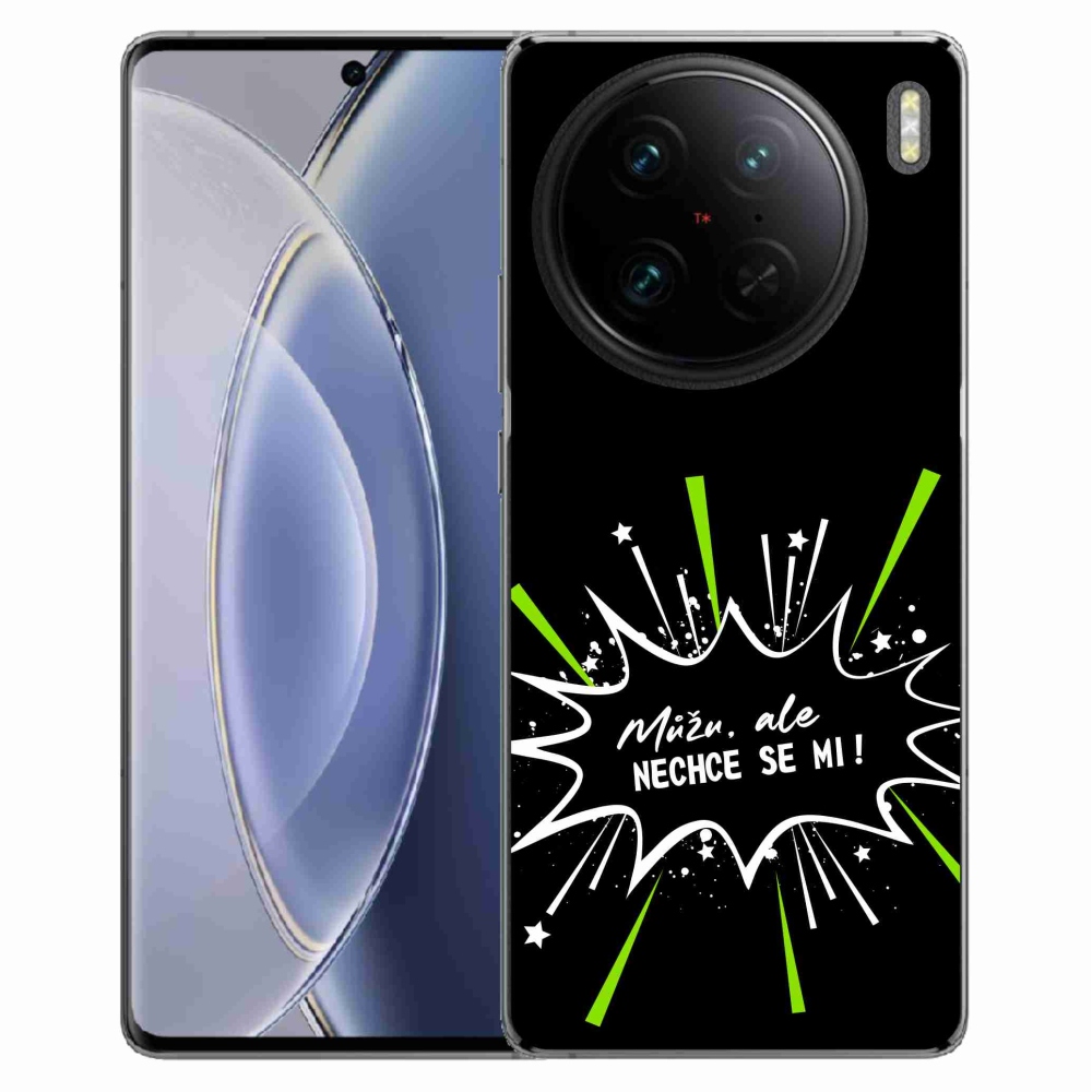 Gél borító mmCase a Vivo X90 Pro készülékhez - vicces szöveg 11 fekete háttér