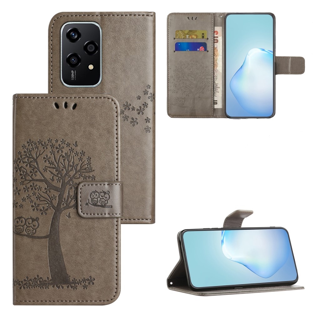 Fa könyvtáska a Honor 200 Lite 5G-hez - szürke