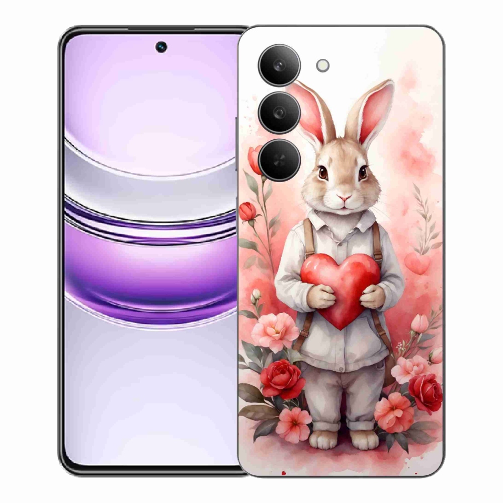 Zselés borítás mmCase a Realme 14x 5G-hez - nyúl szívvel