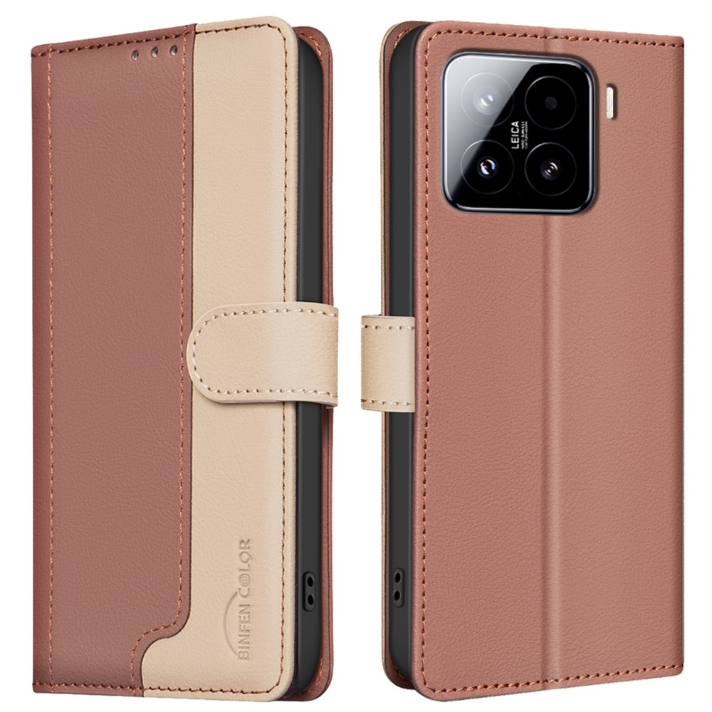 BNF DUO könyvtáska Xiaomi 15 Pro-hoz - barna