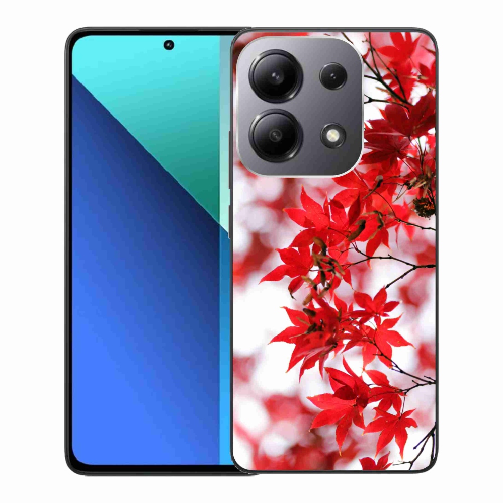 Gél borítás mmCase a Xiaomi Redmi Note 13-hoz - piros levelek