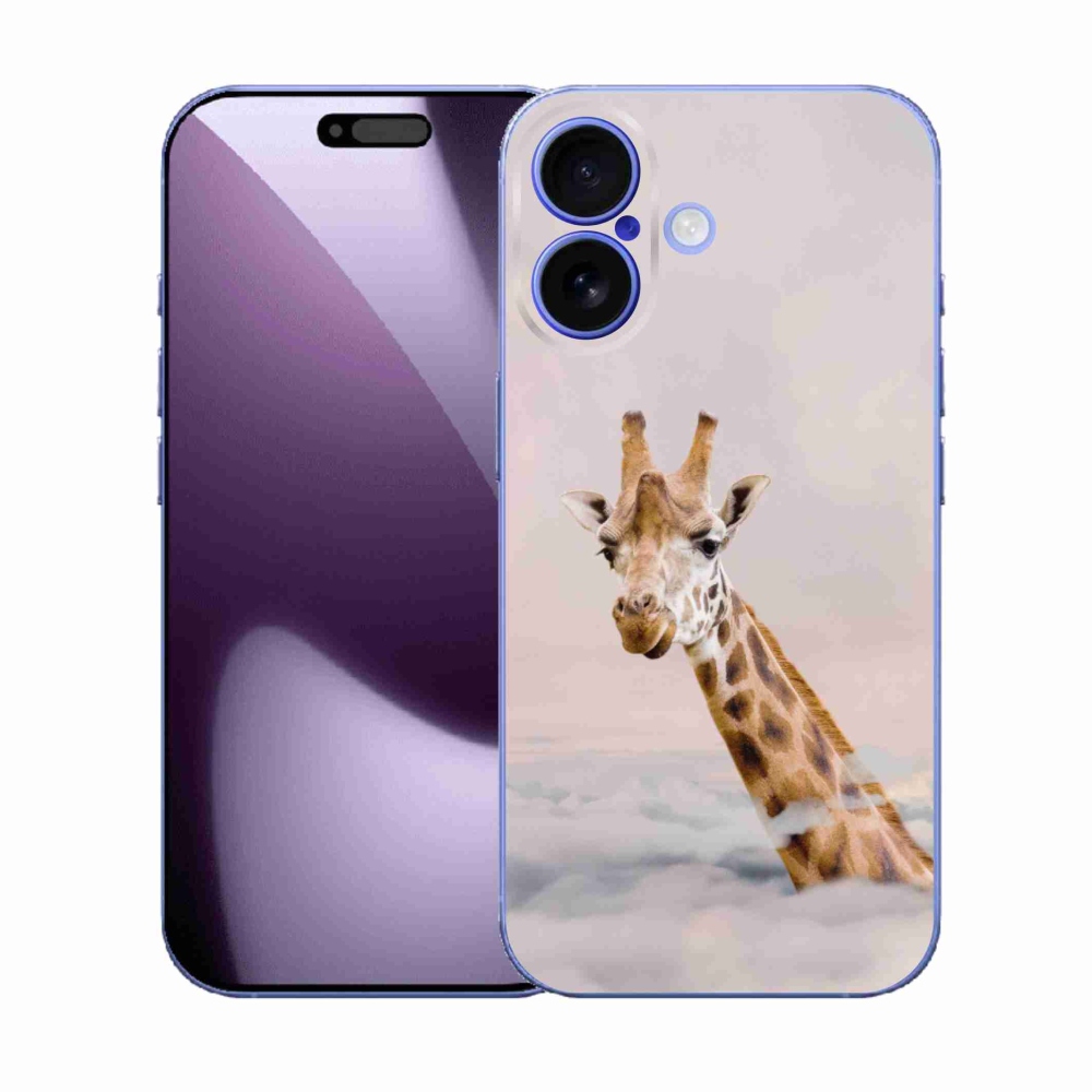 Zselés borítás mmCase iPhone 17 készülékhez - zsiráf a felhőkben