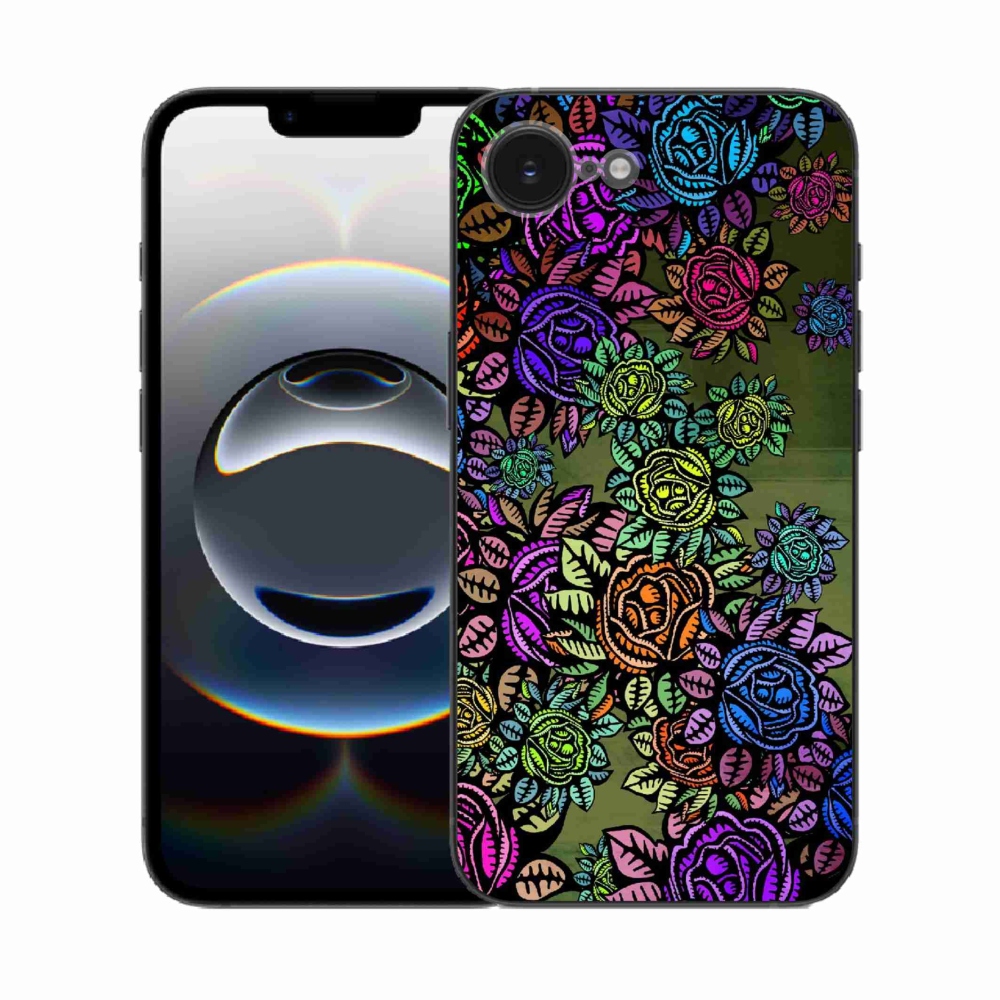 Gél borítás mmCase iPhone 16e készülékhez - virágok 6