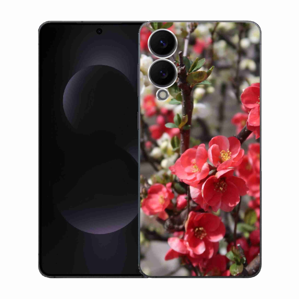 Gél borítás mmCase Samsung Galaxy S25 Edge készülékhez - piros virágok