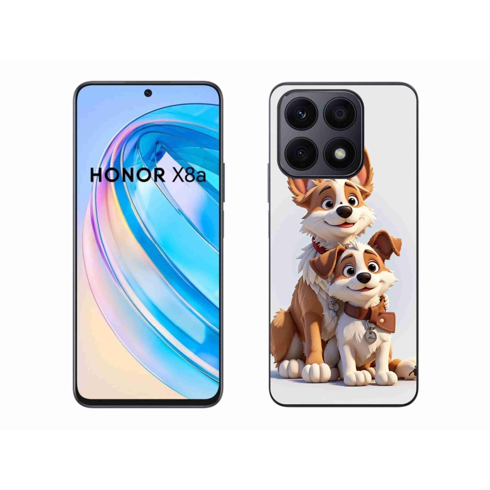 Zselés borítás mmCase a Honor X8a számára - kutyák rajzolása