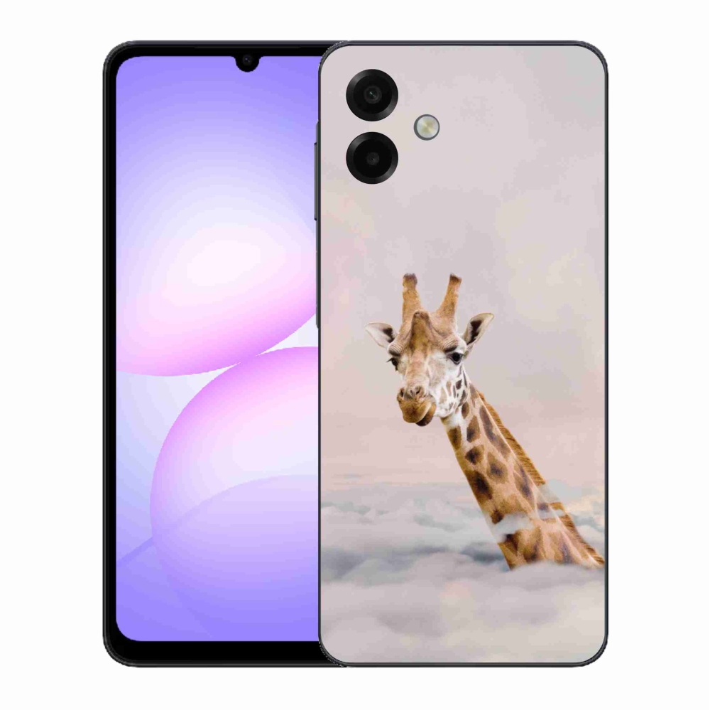 Zselés borítás mmCase Samsung Galaxy A07 4G - zsiráf a felhők között