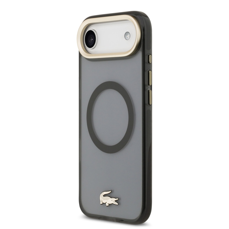 Lacoste PC/TPU Frosted Finish Gold Logo MagSafe hátlapi borító iPhone Air készülékhez Fekete