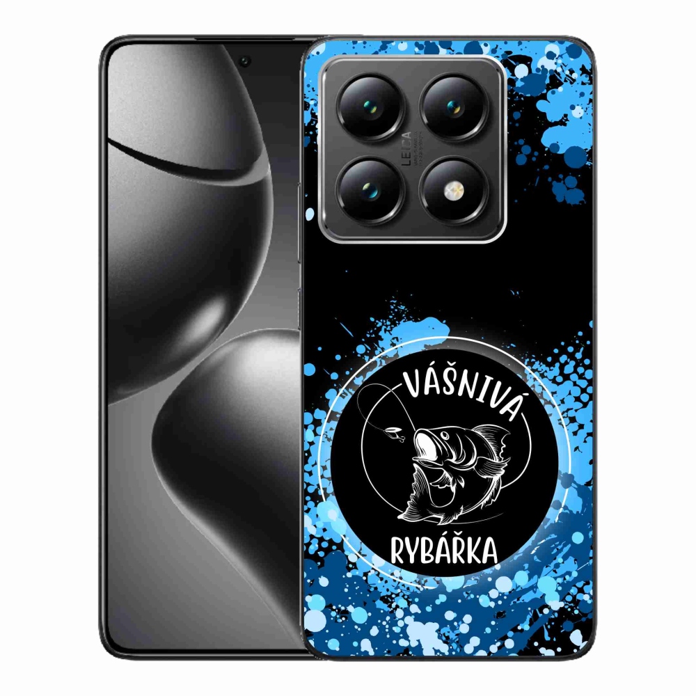 Gél borító mmCase a Xiaomi 14T-hez - szenvedélyes halásznő fekete háttérrel