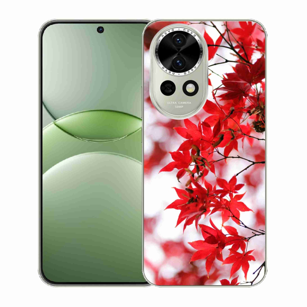 Gél borítás mmCase a Huawei Nova 13 5G - piros levelek