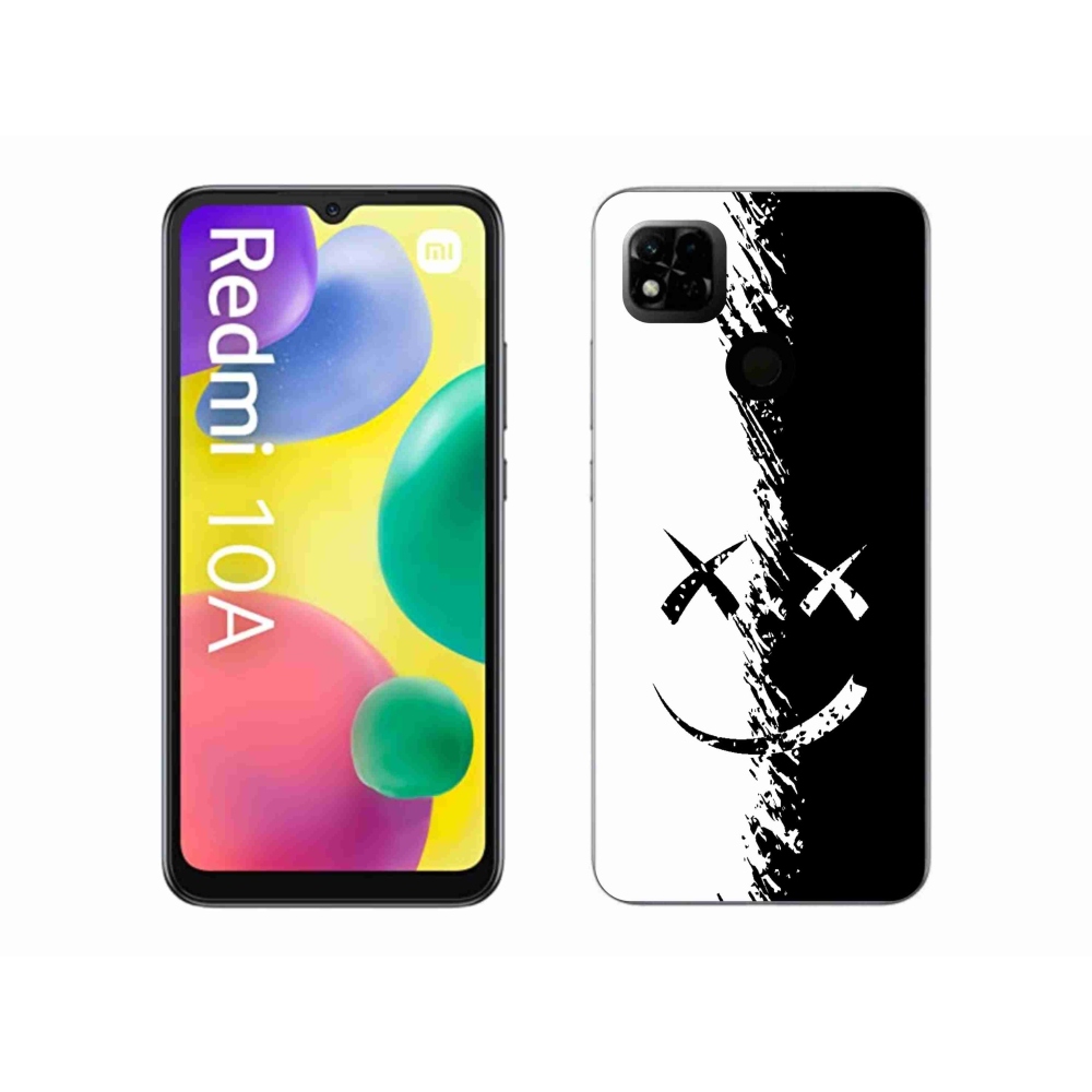 Gél borító mmCase a Xiaomi Redmi 10A számára - fekete és fehér mosolygó